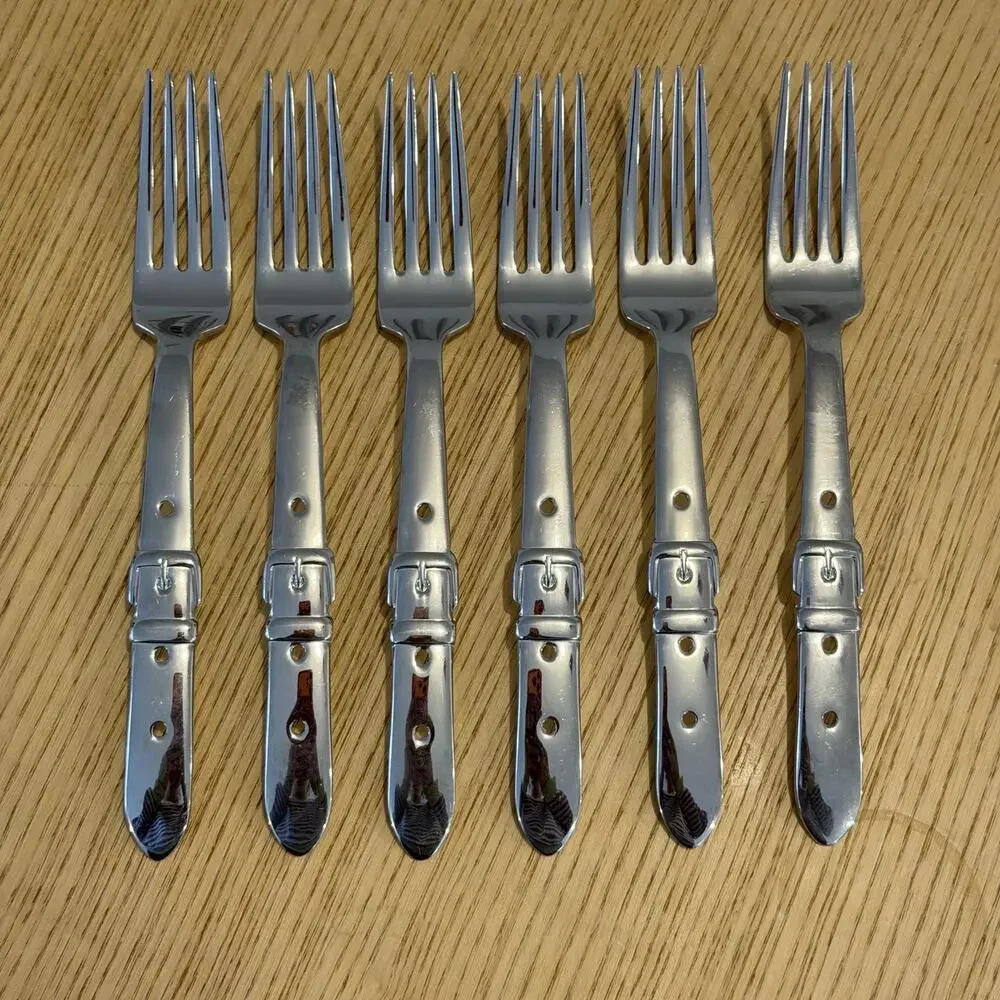 Vtg Ralph Lauren Highgate Silverware Set Of 6 Salad Forks Equestrian 1997 Korea